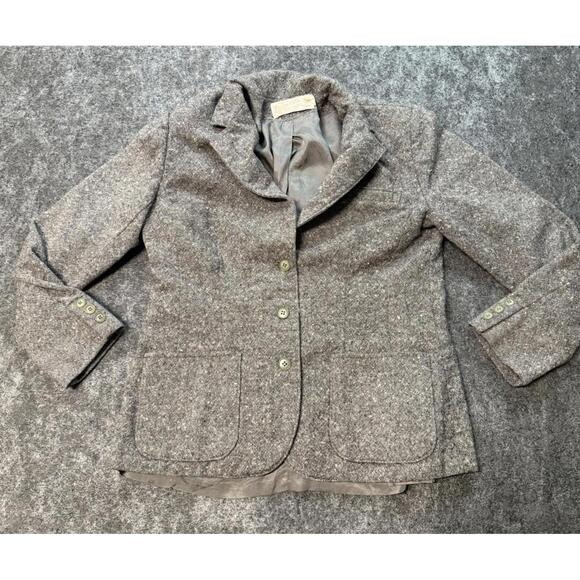 Vtg Pendleton Womens Small Lined 100% Pure Wool Preppy Blazer Gray Made In USA - Picture 1 of 15